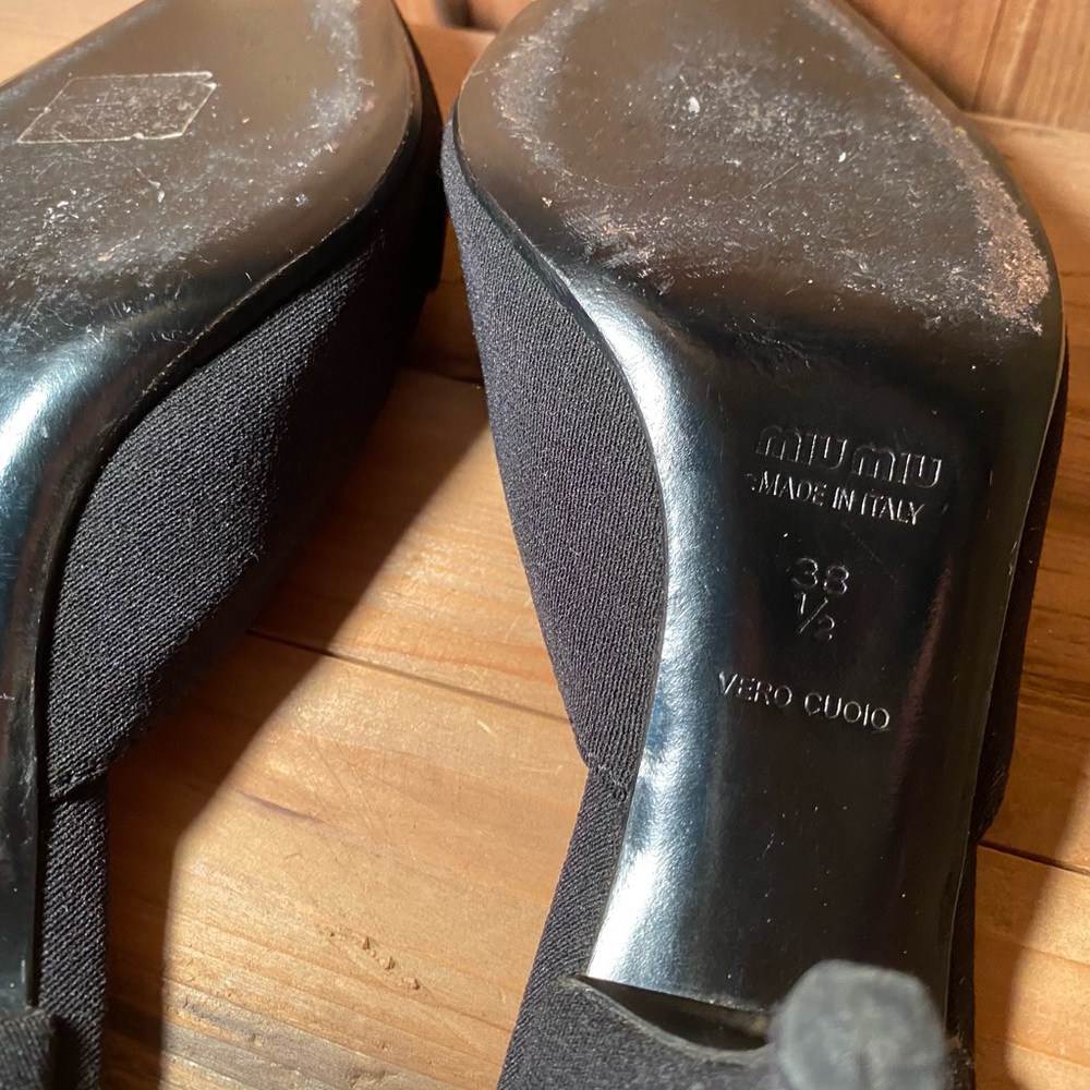 Sale!!🔥Miu Miu Kitten Heel Mules Black - Picture 10 of 11